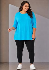 Pure Cotton A Line Crop Sleeves Top Blue